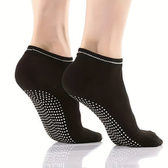 4 Pairs Non-Slip Sporty Gripper Socks for Yoga Pilates Barre Ballet