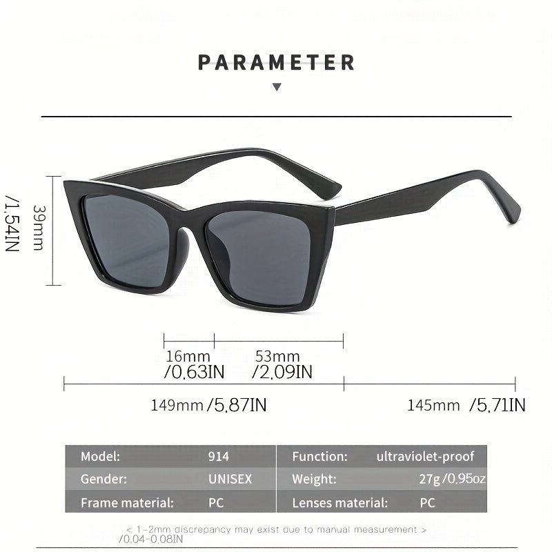 Polarized Cat Eye Sunglasses, Jelly Frame, UV400
