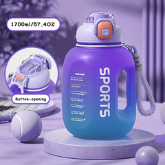 Portable Water Bottle with Straw and Scale 1700ml