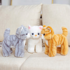 Orange Cat Plush Toy Realistic Stuffed Animal Striped Cat Look Real
