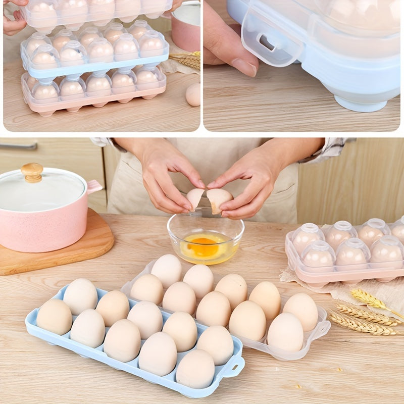 Multipurpose Fridge Egg Storage Box Double Layer Lid