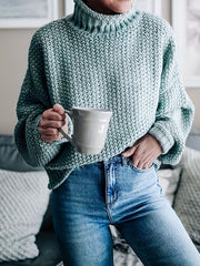 Casual Sweater Women's Turtleneck Knitted Jumper