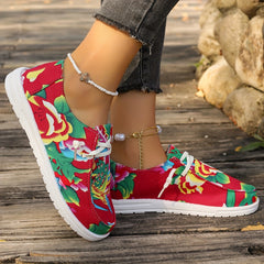 Floral Canvas Low Shoes Chinese Style Flats