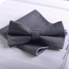 Men's Bow Tie and Square Scarf Combo for Formal Dress