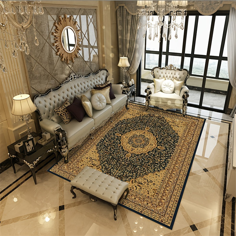 Soft Vintage Living Room Area Rug Traditional Bedroom Rug Anti Slip Classic Flor
