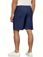 Classic Comfy Shorts Men's Casual Solid Waist Drawstring Shorts