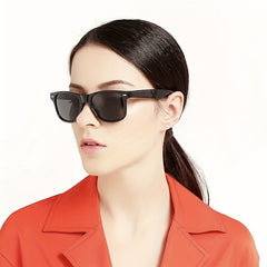 Square Sunglasses Rivet Decor Anti Glare UV400