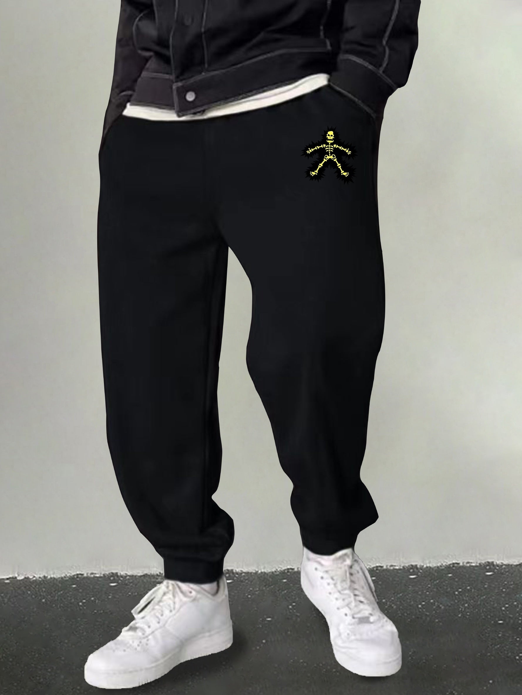 Men's Skeleton Graphic Sweatpants Casual Drawstring Joggers