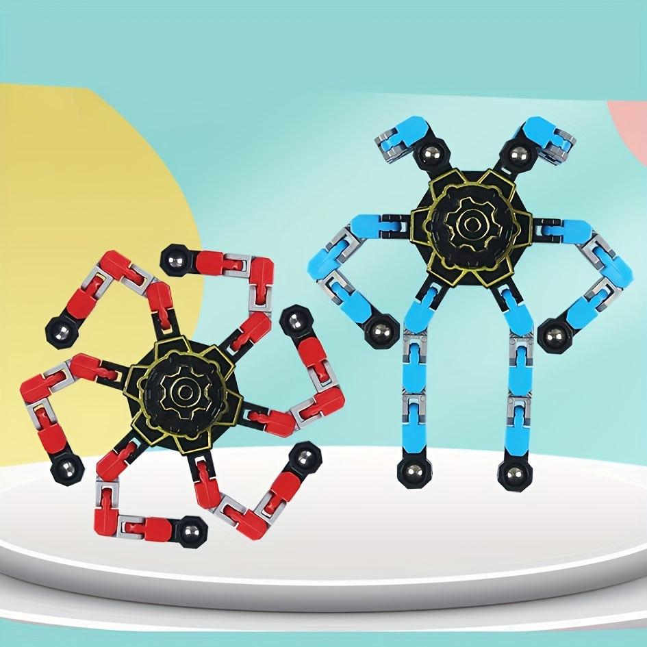 2pcs Transformable Fidget Spinner Toys for Kids Colorful Durable Plastic
