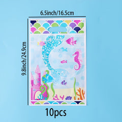 10pcs Mermaid Party Favor Bags for Holiday Decorations & Supplies