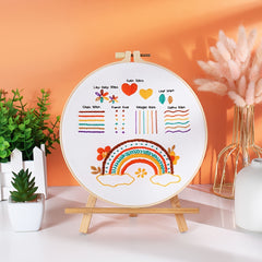 5pcs Embroidery Kit with Hoop 20 07 Cm DIY Adult Beginner Embroidery Kits