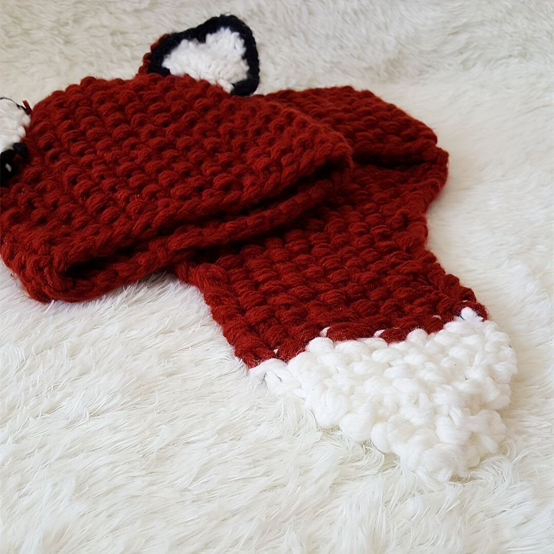Kids Cartoon Squirrel Hat & Scarf Set