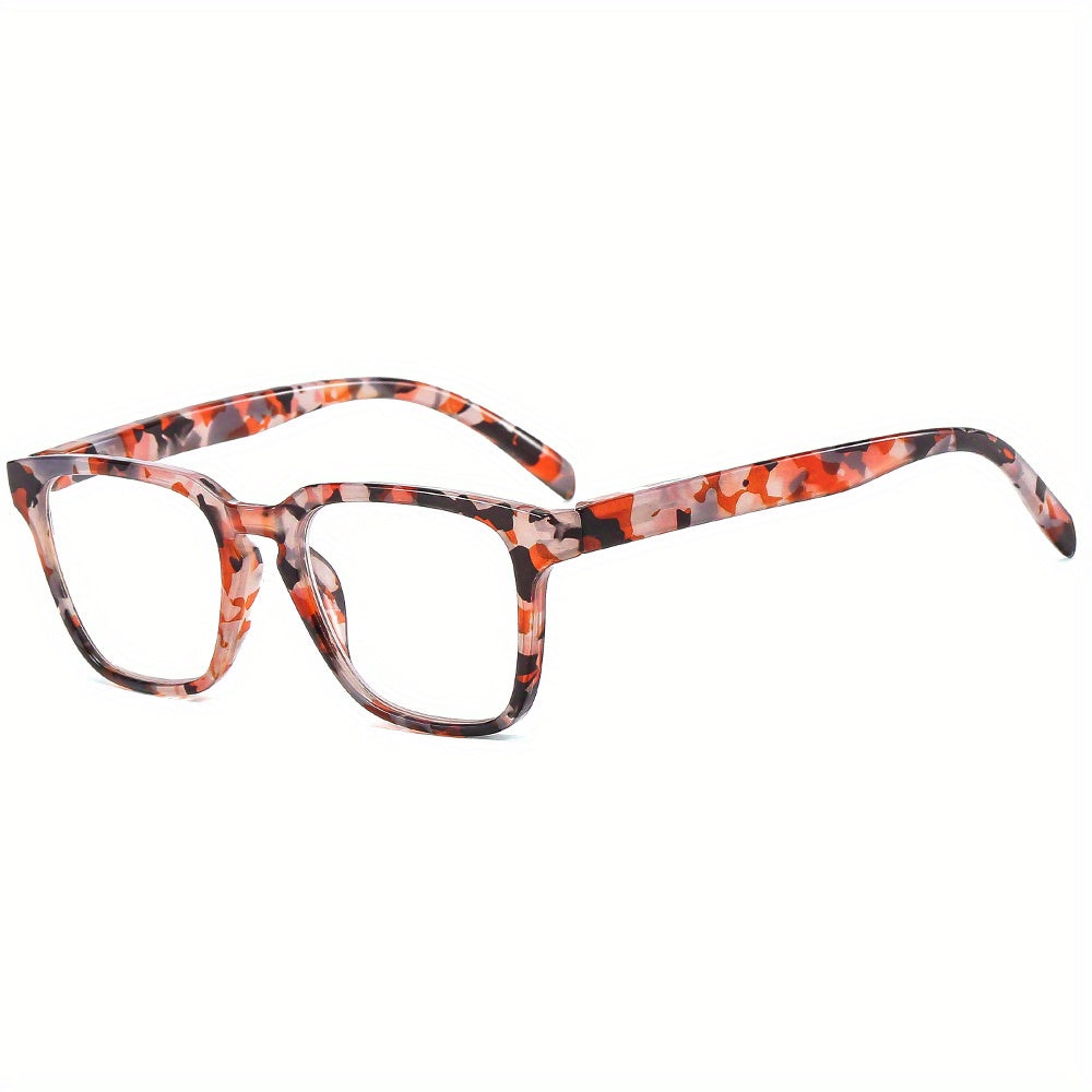 Camouflage Square Frame Reading Glasses Casual Eyeglasses