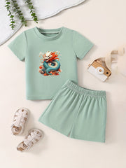 Toddler Kid Cartoon T-shirt & Pants Set