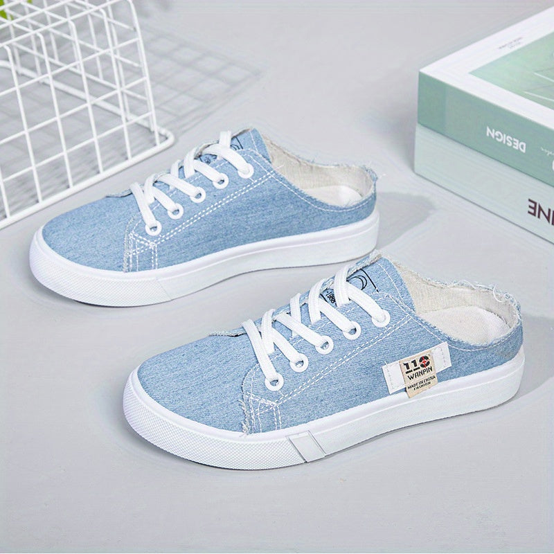 Women's Canvas Mule Sneakers Lightweight Outdoor Shoes