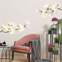 2pcs Orchid Wall Stickers PVC Self Adhesive Removable Living Room Bedroom