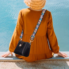 Retro Flower Pattern Bag Strap Replacement Wide Shoulder Bag Strap