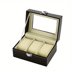 PU Leather Watch Storage Box PVC Material Transparent Frame Box