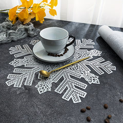 4pcs Nordic Snowflake PVC Placemats - Holiday Table Mat