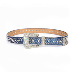 Punk Rhinestone Belt Vintage Bling Cowboy Cowgirl Waist Belt