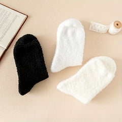 3 Pairs Warm Fuzzy Socks Soft Mid Tube Stockings