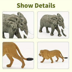21Pcs Mini Forest Animal Figurines Plastic Jungle Wildlife