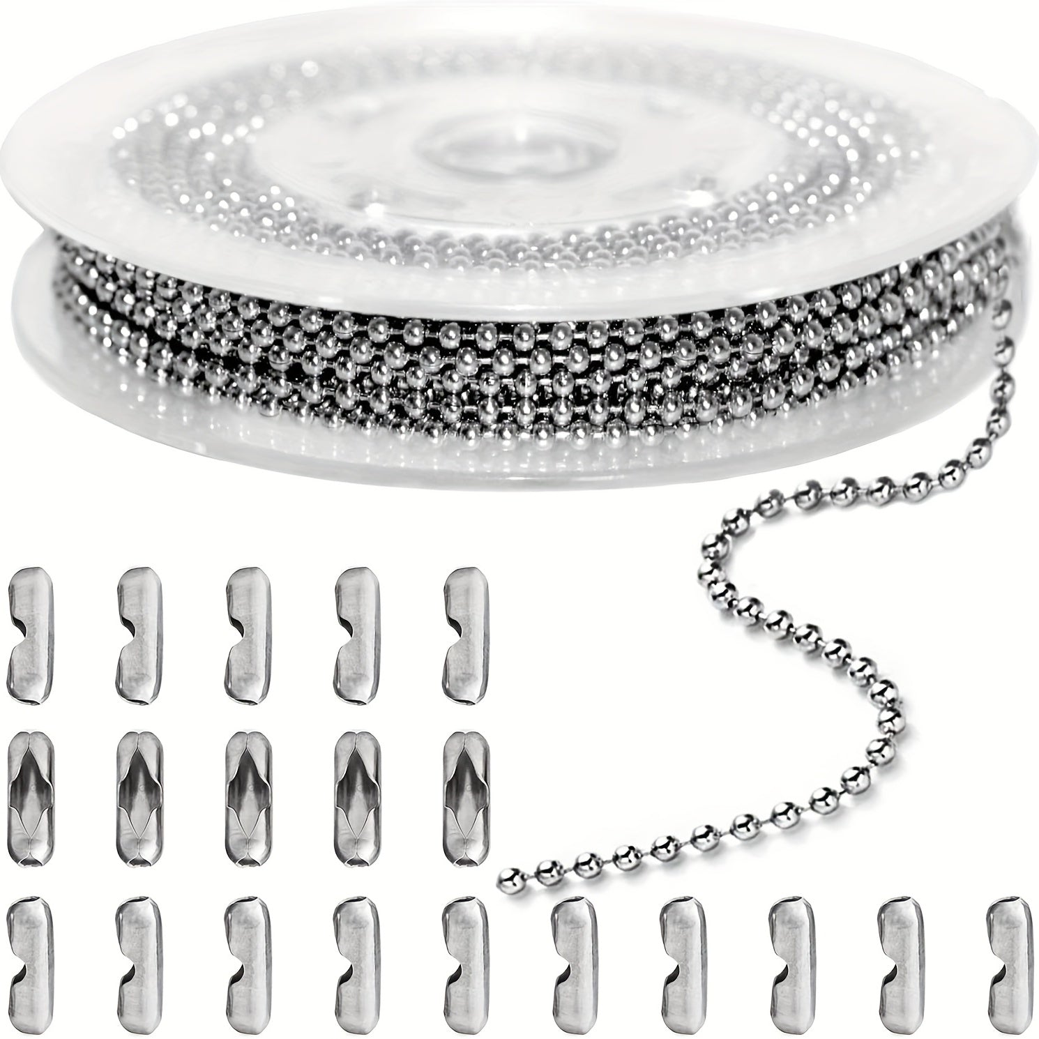 16ft 2.4mm Stainless Steel Ball Chain Roll Beading Jewelry Supplies
