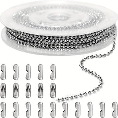 16ft 2.4mm Stainless Steel Ball Chain Roll Beading Jewelry Supplies