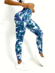 Tie Dye High Waist Tummy Control Leggings for Women