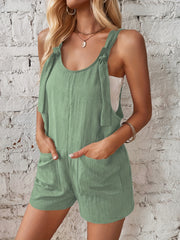 Patched Pockets Overall Jumpsuit Casual Overalls