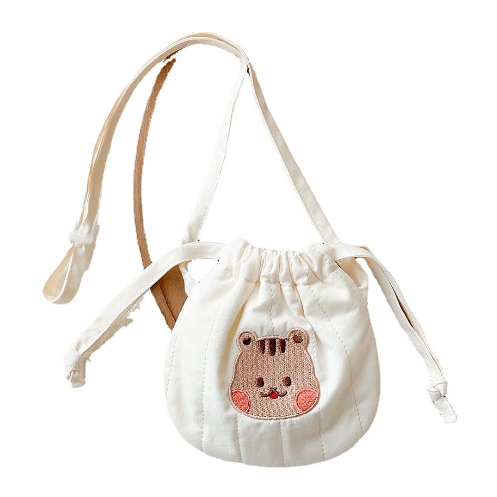 Animal Embroidery Drawstrings Bag Storage Crossbody Coin Purse Wallet