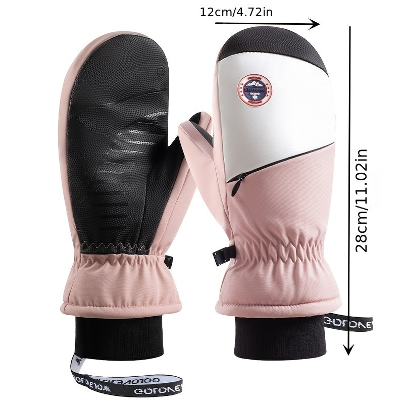 Winter Skiing Gloves Unisex Windproof Waterproof Thickened Warm 5 Finger Gloves