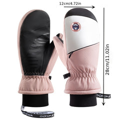 Winter Skiing Gloves Unisex Windproof Waterproof Thickened Warm 5 Finger Gloves