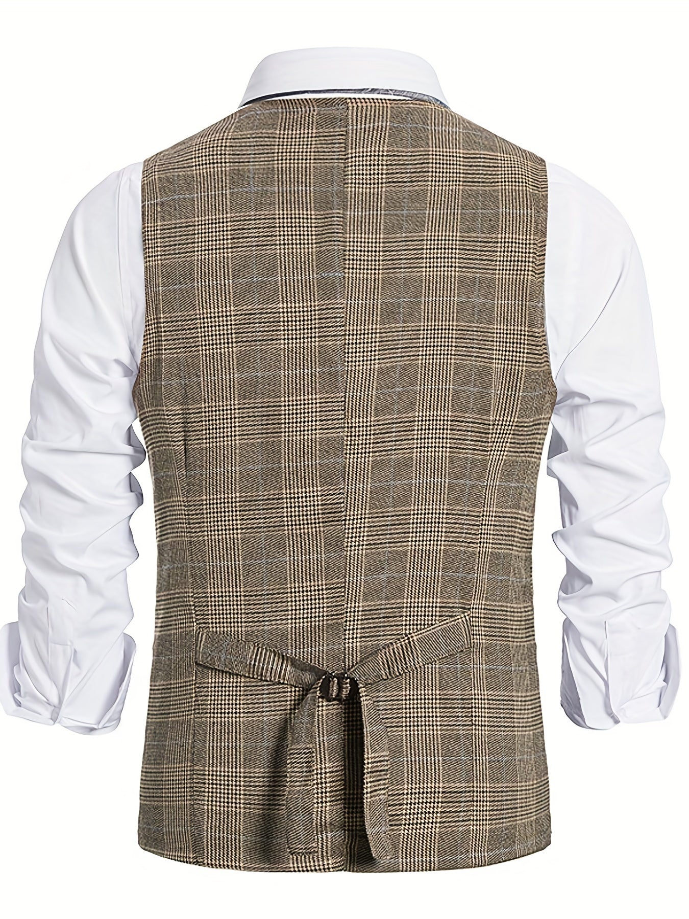 Plaid Double Breasted Men's Retro Suit Vest