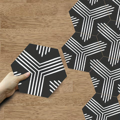 7pcs Hexagonal Floor Tile Sticker Waterproof PVC Easy Peel and Stick