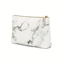 Marble Pattern Cosmetic Bag Travel Portable Water Resistant Zipper Pouch