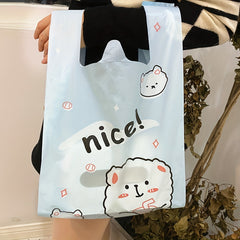 100pcs Light Bear Shopping Bags for Supermarket