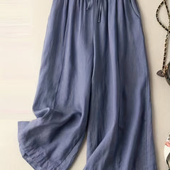Wide Leg Drawstring Capris Pants for Women