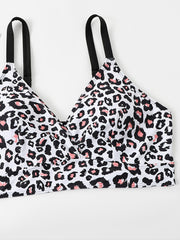 Leopard Print 3pcs Swimsuit Set Plus Size