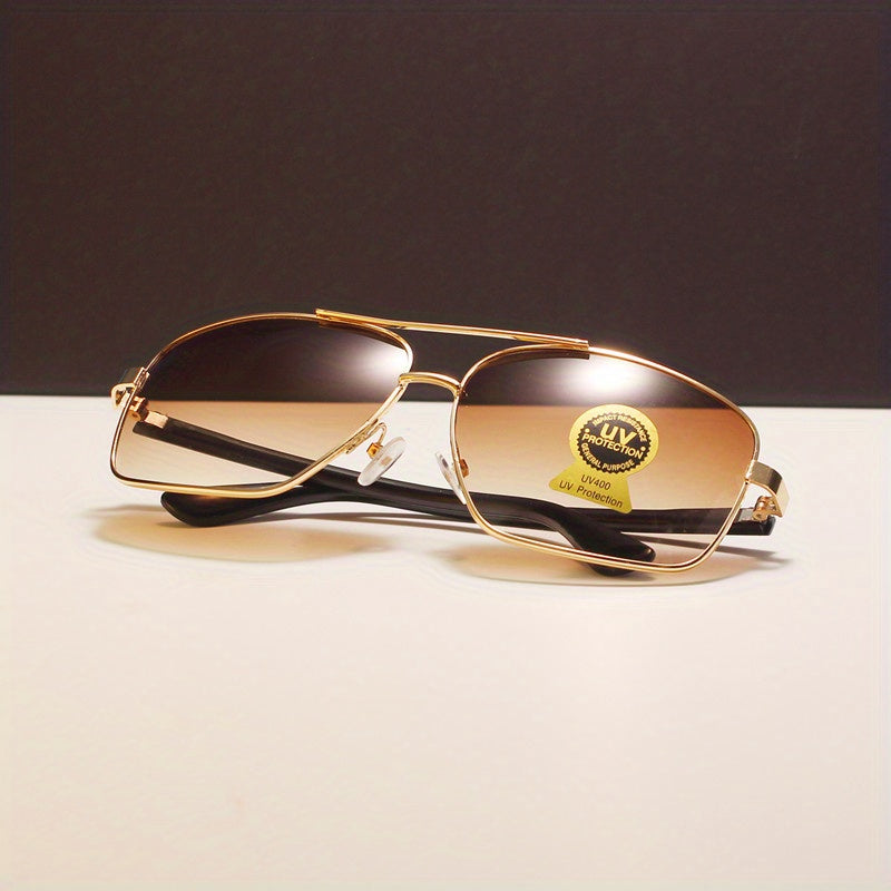 Metal Frame Gradient Aviator Sunglasses UV400