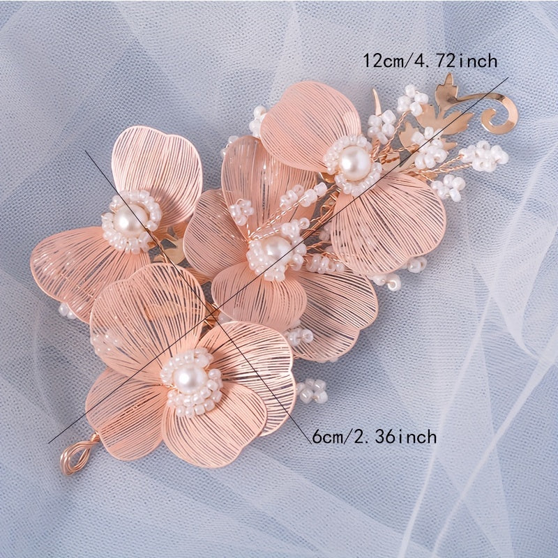 Golden Leaf Shape Head Piece Bridal Wedding Hair Accessories