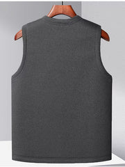 Vintage Button Up V Neck Vest for Fall Winter