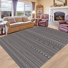 Geometric Texture Pattern Rug for Living Room and Bedroom Indoor Outdoor