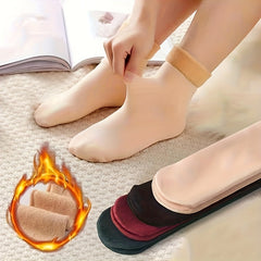 20 Pairs Plush Lined Socks Women's Mid Tube Stockings Warm & Comfy
