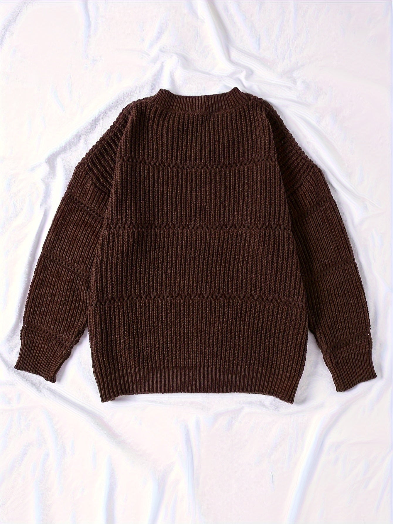 Ribbed Long Sleeve Round Neck Jumper