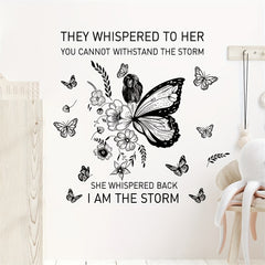 Butterfly Girl Wall Sticker Self Adhesive PVC Decal for Home Decor