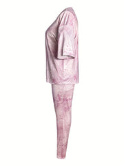 Women's Plus Tie Dye Tee & Leggings Set