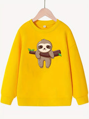 Cartoon Monkey Pattern Smart Sweatshirt For Girls
