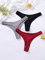 3-Pack Plus Size Seamless Low Waisted Comfort Underwear Set
