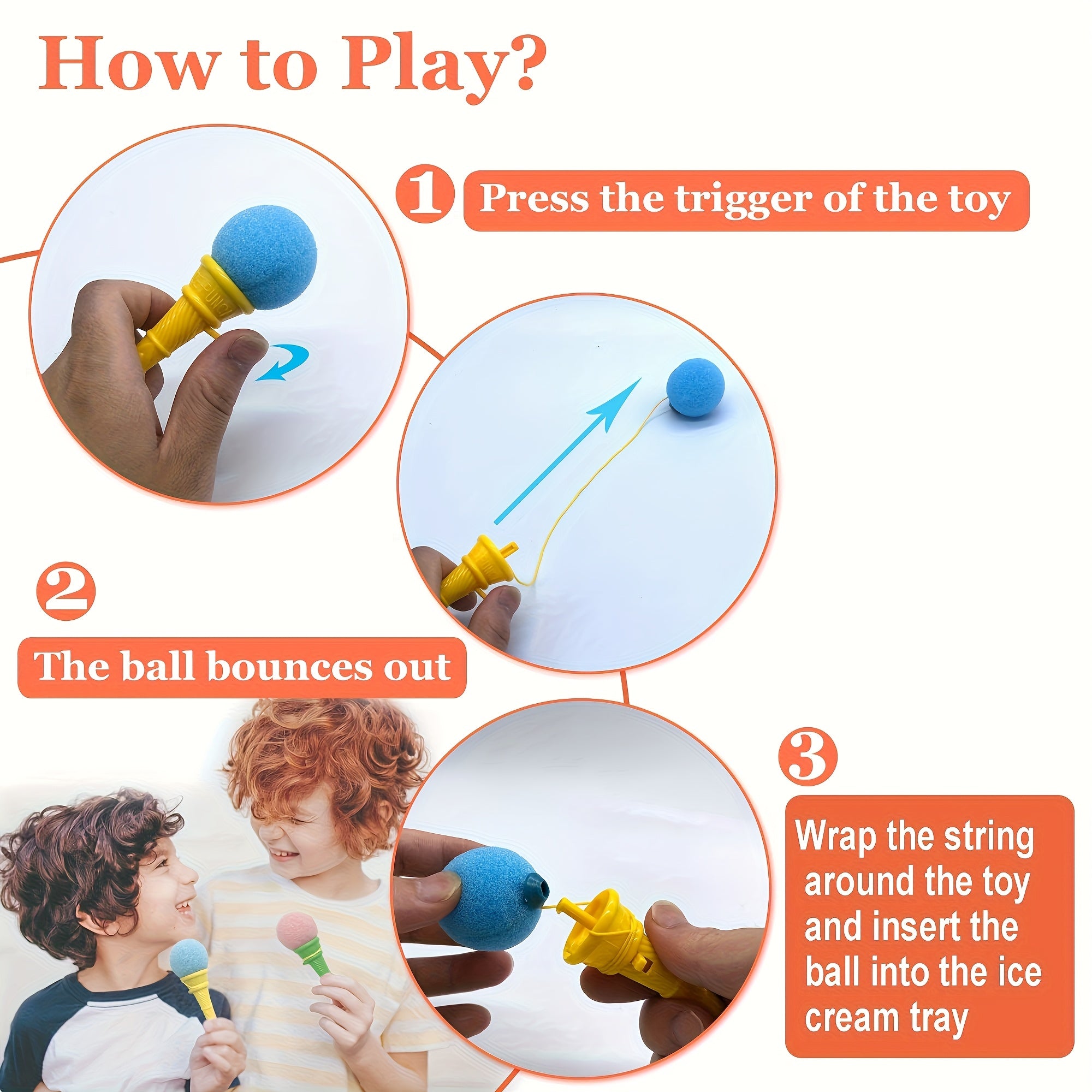 16pcs Ice Cream Slingshot Toys Prank Toys Sponge Balls for Kids
